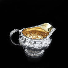 Load image into Gallery viewer, Georgian Solid Silver 3-Piece Chased Tea Set Chinoiserie Interest - Robert Peppin 1824 - Artisan Antiques