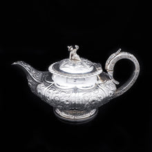 Load image into Gallery viewer, Georgian Solid Silver 3-Piece Chased Tea Set Chinoiserie Interest - Robert Peppin 1824 - Artisan Antiques