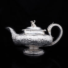 Load image into Gallery viewer, Georgian Solid Silver 3-Piece Chased Tea Set Chinoiserie Interest - Robert Peppin 1824 - Artisan Antiques