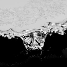 Load image into Gallery viewer, A Huge Solid Sterling Silver Victorian Two-Handled Tray with Cast Border & Fine Engravings - Barnard 1857 - 72cm (3.8kg)