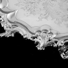 Load image into Gallery viewer, A Huge Solid Sterling Silver Victorian Two-Handled Tray with Cast Border & Fine Engravings - Barnard 1857 - 72cm (3.8kg)