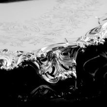 Load image into Gallery viewer, A Huge Solid Sterling Silver Victorian Two-Handled Tray with Cast Border & Fine Engravings - Barnard 1857 - 72cm (3.8kg)