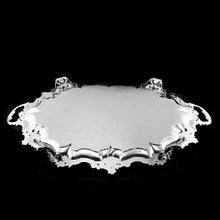 Load image into Gallery viewer, A Huge Solid Sterling Silver Victorian Two-Handled Tray with Cast Border & Fine Engravings - Barnard 1857 - 72cm (3.8kg)