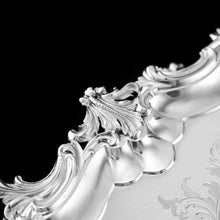 Load image into Gallery viewer, A Huge Solid Sterling Silver Victorian Two-Handled Tray with Cast Border & Fine Engravings - Barnard 1857 - 72cm (3.8kg)