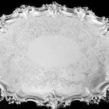 Load image into Gallery viewer, A Huge Solid Sterling Silver Victorian Two-Handled Tray with Cast Border & Fine Engravings - Barnard 1857 - 72cm (3.8kg)