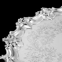 Load image into Gallery viewer, A Huge Solid Sterling Silver Victorian Two-Handled Tray with Cast Border & Fine Engravings - Barnard 1857 - 72cm (3.8kg)