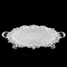 Load image into Gallery viewer, A Huge Solid Sterling Silver Victorian Two-Handled Tray with Cast Border & Fine Engravings - Barnard 1857 - 72cm (3.8kg)