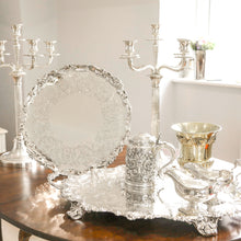 Load image into Gallery viewer, An Exceptional Large Solid Sterling Silver Victorian Salver/Tray/Platter 47cm (2.9kg) with Cast Border - Hunt & Roskell (Late Storr Mortimer & Hunt)