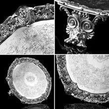 Load image into Gallery viewer, A Large Antique Solid Silver Georgian Salver/Tray (47cm, 3kg+) with Marvellous Cast Decorations - London 1808