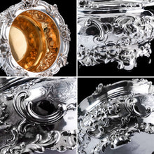 Load image into Gallery viewer, A Magnificent Antique Victorian Solid Silver Bowl Profusely Chased - John Edward Terrey 1844