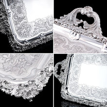 Load image into Gallery viewer, Magnificent Antique Solid Silver Georgian Tray / Salver (70cm) with Chased Border - William Marshall, 1828