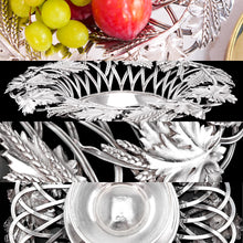Load image into Gallery viewer, A Rare Antique Georgian Solid Silver Tazza Bowl with Cast Harvest Decorations - Charles Reily & George Storer 1835