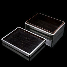 Load image into Gallery viewer, A Solid Silver Mixed Metal Japanese Box Meiji Era with Shibuichi & Shakudou - Hidetada/Shuusei c.1890 - Artisan Antiques