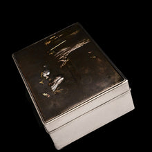 Load image into Gallery viewer, A Solid Silver Mixed Metal Japanese Box Meiji Era with Shibuichi & Shakudou - Hidetada/Shuusei c.1890 - Artisan Antiques