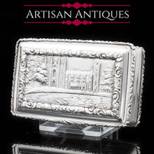 Load image into Gallery viewer, Newstead Abbey "Castle Top" Silver Table Snuff Box - Nathaniel Mills 1838 - Artisan Antiques