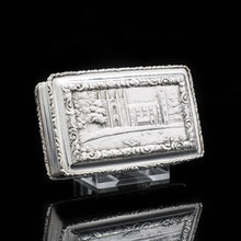 Load image into Gallery viewer, Newstead Abbey "Castle Top" Silver Table Snuff Box - Nathaniel Mills 1838 - Artisan Antiques