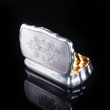 Load image into Gallery viewer, Antique Imperial Russian Silver Table Snuff Box with Vermeil - 19th Century. - Artisan Antiques