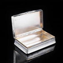 Load image into Gallery viewer, Antique Table Silver Snuff Box with Hand Engraved Scrolls - Victorian 1850 - Artisan Antiques
