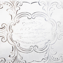 Load image into Gallery viewer, Antique Table Silver Snuff Box with Hand Engraved Scrolls - Victorian 1850 - Artisan Antiques