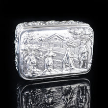 Load image into Gallery viewer, Antique High Relief Silver Snuff Box with Country Scene - Thomas Hayes 1897 - Artisan Antiques