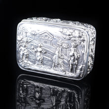 Load image into Gallery viewer, Antique High Relief Silver Snuff Box with Country Scene - Thomas Hayes 1897 - Artisan Antiques