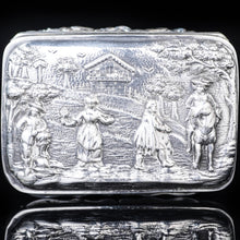 Load image into Gallery viewer, Antique High Relief Silver Snuff Box with Country Scene - Thomas Hayes 1897 - Artisan Antiques
