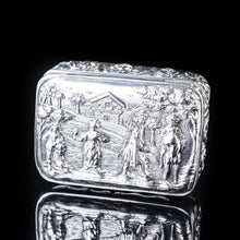Load image into Gallery viewer, Antique High Relief Silver Snuff Box with Country Scene - Thomas Hayes 1897 - Artisan Antiques