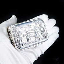 Load image into Gallery viewer, Antique High Relief Silver Snuff Box with Country Scene - Thomas Hayes 1897 - Artisan Antiques