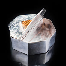 Load image into Gallery viewer, Sterling Silver Octagonal Dual Compartment Pill / Snuff Box - 20th Century - Artisan Antiques