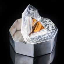 Load image into Gallery viewer, Sterling Silver Octagonal Dual Compartment Pill / Snuff Box - 20th Century - Artisan Antiques
