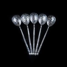 Load image into Gallery viewer, Antique Imperial Russian Silver Niello Spoons - Set of 5 c.1850 - Artisan Antiques