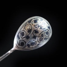 Load image into Gallery viewer, Antique Imperial Russian Silver Niello Spoons - Set of 5 c.1850 - Artisan Antiques