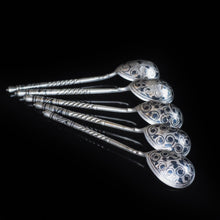 Load image into Gallery viewer, Antique Imperial Russian Silver Niello Spoons - Set of 5 c.1850 - Artisan Antiques