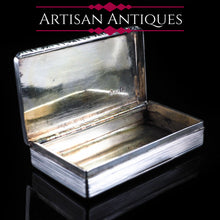 Load image into Gallery viewer, Antique English Solid Silver Table Snuff Box - Birmingham 1833 - Artisan Antiques