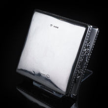 Load image into Gallery viewer, English Solid Silver Square Table Snuff Box with Repousse & Gold Gilt - Artisan Antiques