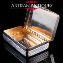 Load image into Gallery viewer, Antique English Solid Silver & Gold Gilt Snuff Box - London 1841 - Artisan Antiques