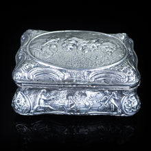 Load image into Gallery viewer, Antique German Silver Table Snuff Box Repousse c.1840 - Artisan Antiques