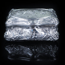 Load image into Gallery viewer, Antique German Silver Table Snuff Box Repousse c.1840 - Artisan Antiques