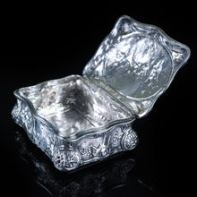 Load image into Gallery viewer, Antique German Silver Table Snuff Box Repousse c.1840 - Artisan Antiques