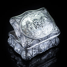 Load image into Gallery viewer, Antique German Silver Table Snuff Box Repousse c.1840 - Artisan Antiques