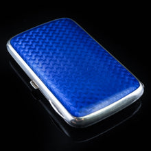 Load image into Gallery viewer, Antique Norwegian Blue Enamel Silver Cigarette Case - c.1890 David Andersen - Artisan Antiques