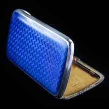 Load image into Gallery viewer, Antique Norwegian Blue Enamel Silver Cigarette Case - c.1890 David Andersen - Artisan Antiques