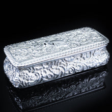 Load image into Gallery viewer, Antique Large Table Snuff Box with Acanthus Repousse - Birmingham 1901 - Artisan Antiques