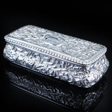 Load image into Gallery viewer, Antique Large Table Snuff Box with Acanthus Repousse - Birmingham 1901 - Artisan Antiques