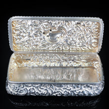 Load image into Gallery viewer, Antique Large Table Snuff Box with Acanthus Repousse - Birmingham 1901 - Artisan Antiques