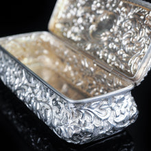 Load image into Gallery viewer, Antique Large Table Snuff Box with Acanthus Repousse - Birmingham 1901 - Artisan Antiques