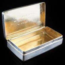 Load image into Gallery viewer, Antique English Solid Silver Historical Snuff Box - London 1845 - Artisan Antiques