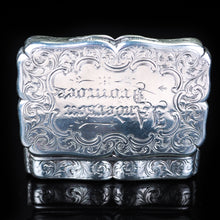 Load image into Gallery viewer, Antique Victorian Hand Engraved Solid Silver Snuff Box - Birmingham 1851 - Artisan Antiques