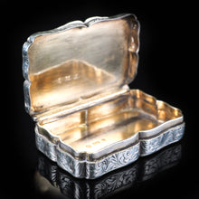 Load image into Gallery viewer, Antique Victorian Hand Engraved Solid Silver Snuff Box - Birmingham 1851 - Artisan Antiques