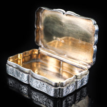 Load image into Gallery viewer, Antique Victorian Hand Engraved Solid Silver Snuff Box - Birmingham 1851 - Artisan Antiques